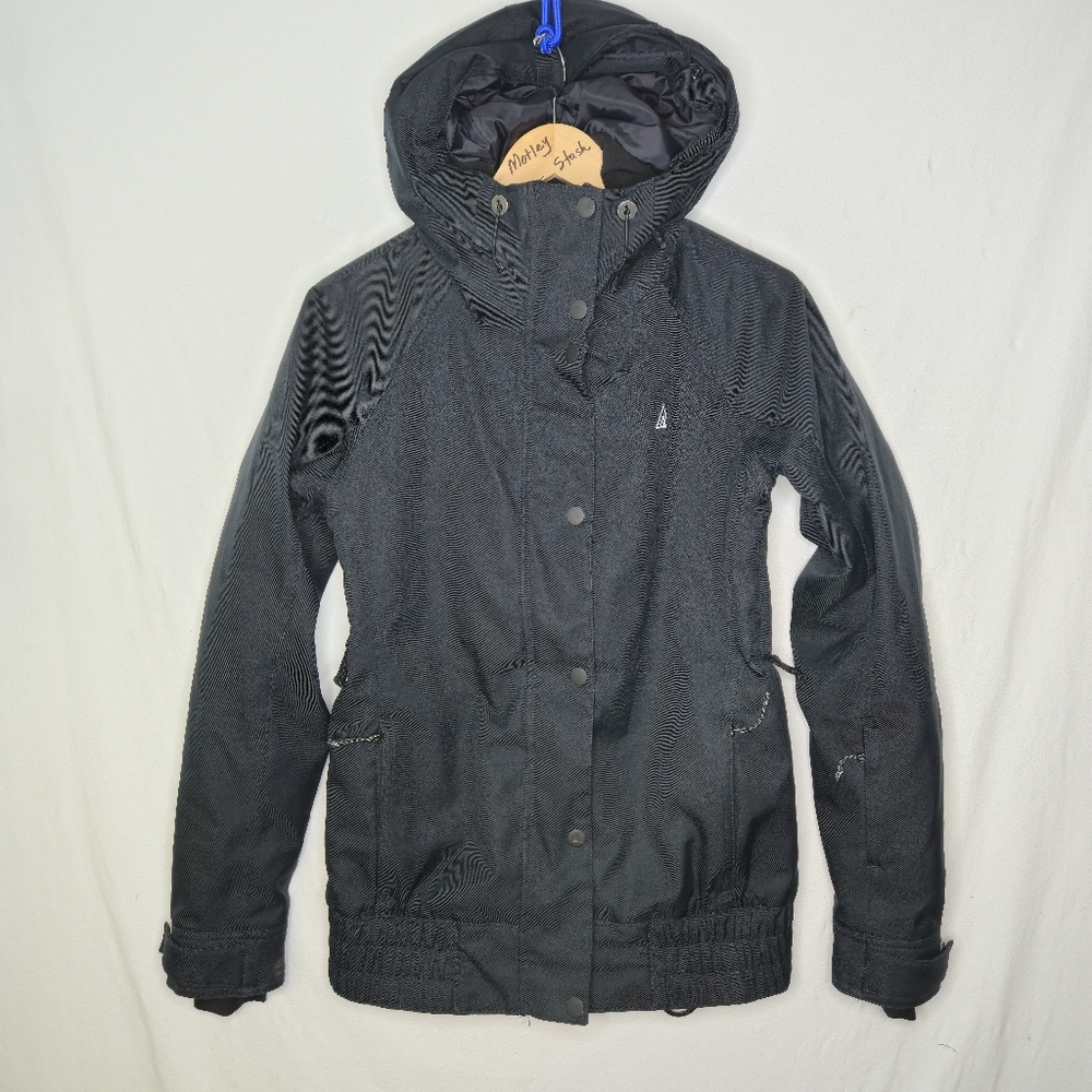 Ripzone Ladies Hooded Black Winter Jacket Elastic Waist Size Small